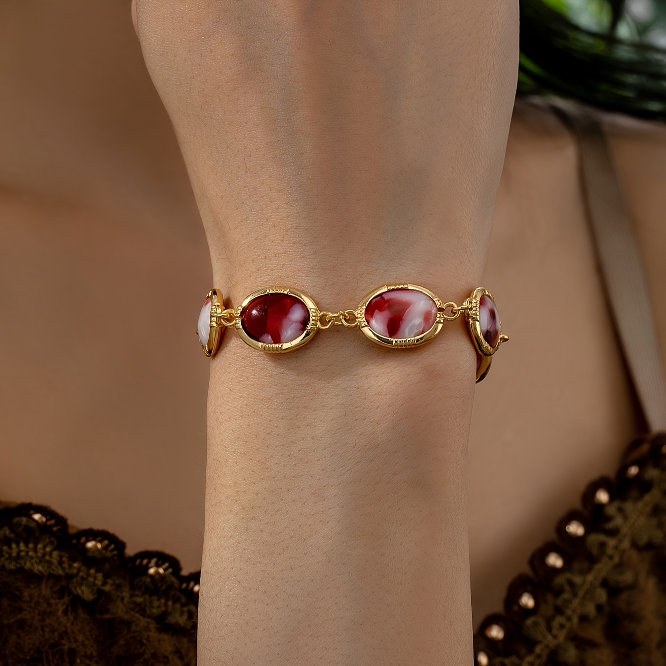 Vintage Gemstone Bracelet for Women - Festivals Birthdays Dates...